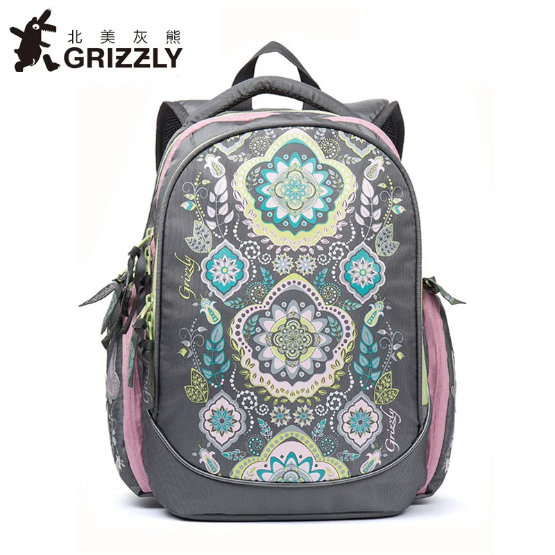 GRIZZLY/Новинка года; школьные сумки; рюкзак для девочек с рисунком медведя; Детские рюкзаки; Mochila Infantil; Класс 1-4