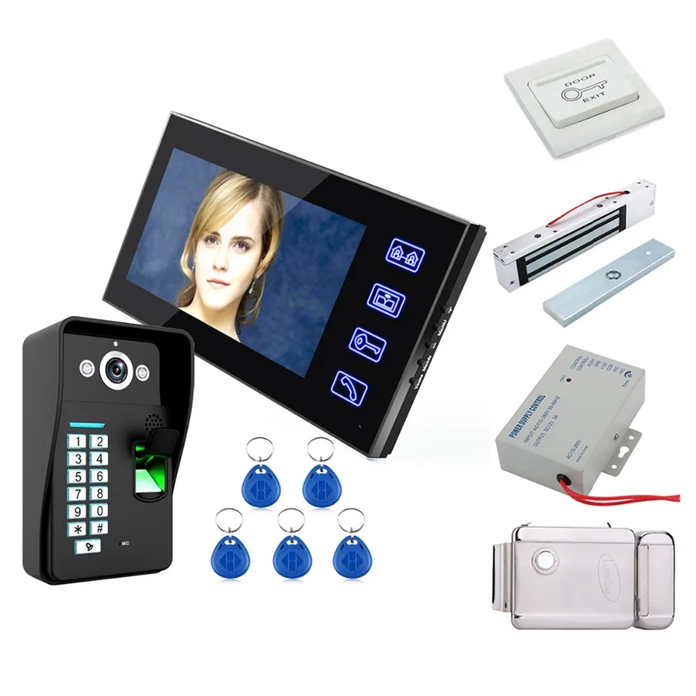 Электронные замки домашний сенсорный ключ 7 &quotLcd RFID пароль видео домофон с ИК