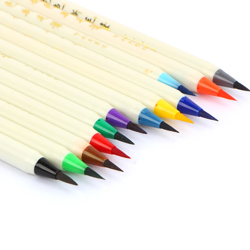 12 цветов кисть для творчества авторучка студенческий дизайн ручная роспись