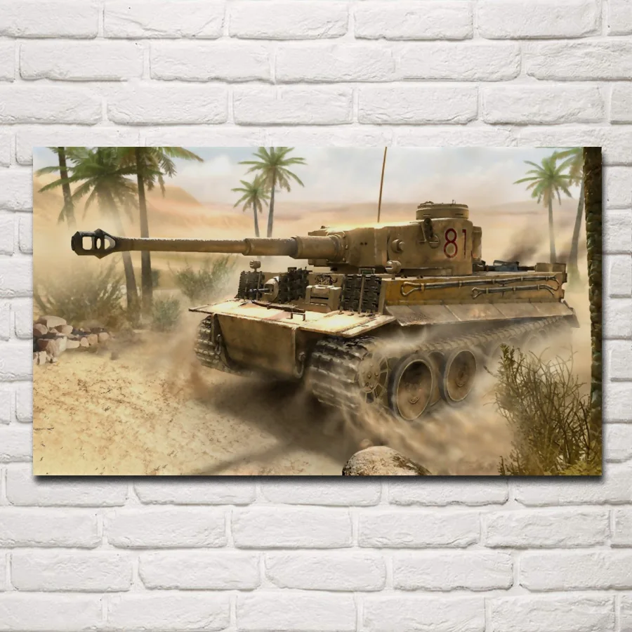 Military tank desert battle field posters on the wall picture home living room decoration for bedroom KF811