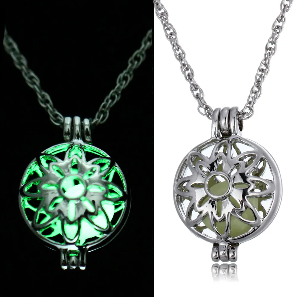 Женские Подвески в виде цветка светящаяся темная бусина открытые ожерелья и