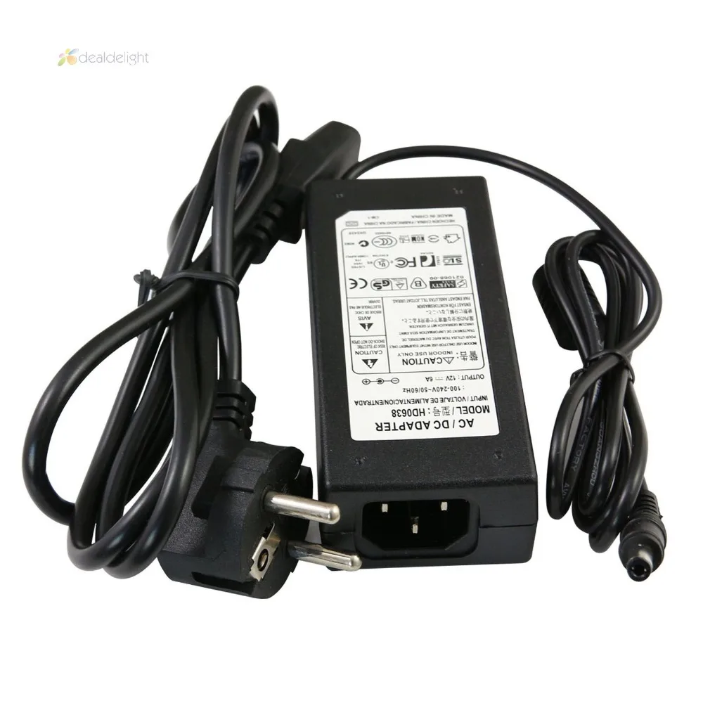 DC12V 6A 72 W фары для Мощность Адаптер зарядного устройства Питание AC100-240V вход для светодиодной полосы/камеры безопасности/видео