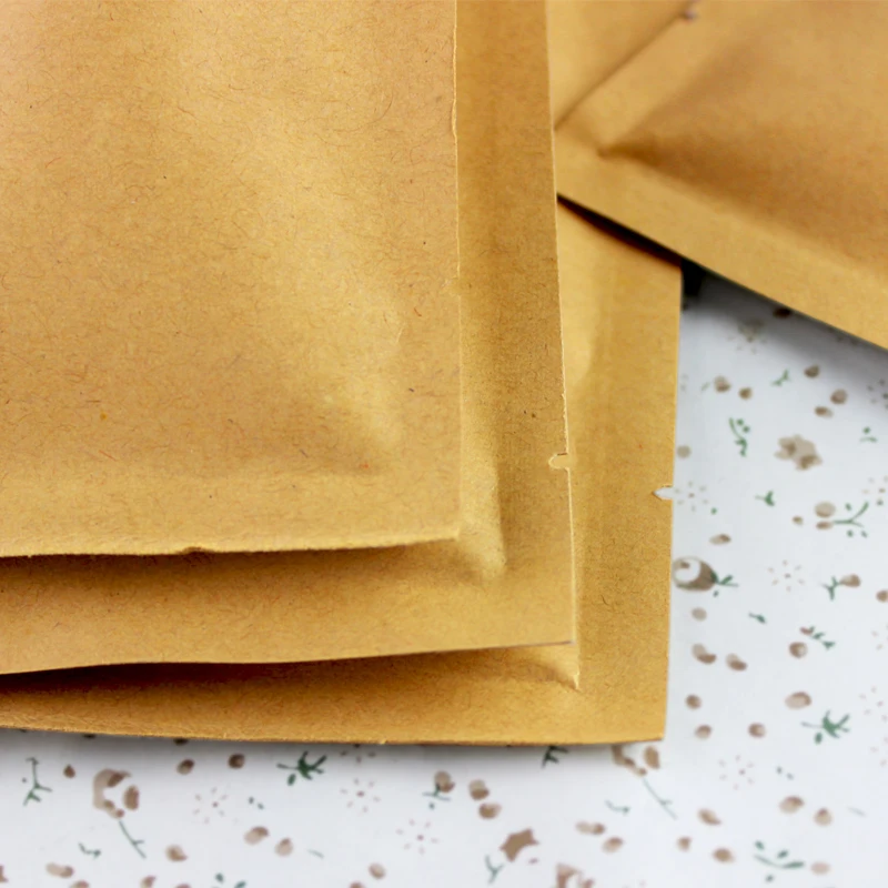 Пластиковая алюминиевая фольга плоский пакет коричневая крафт бумага