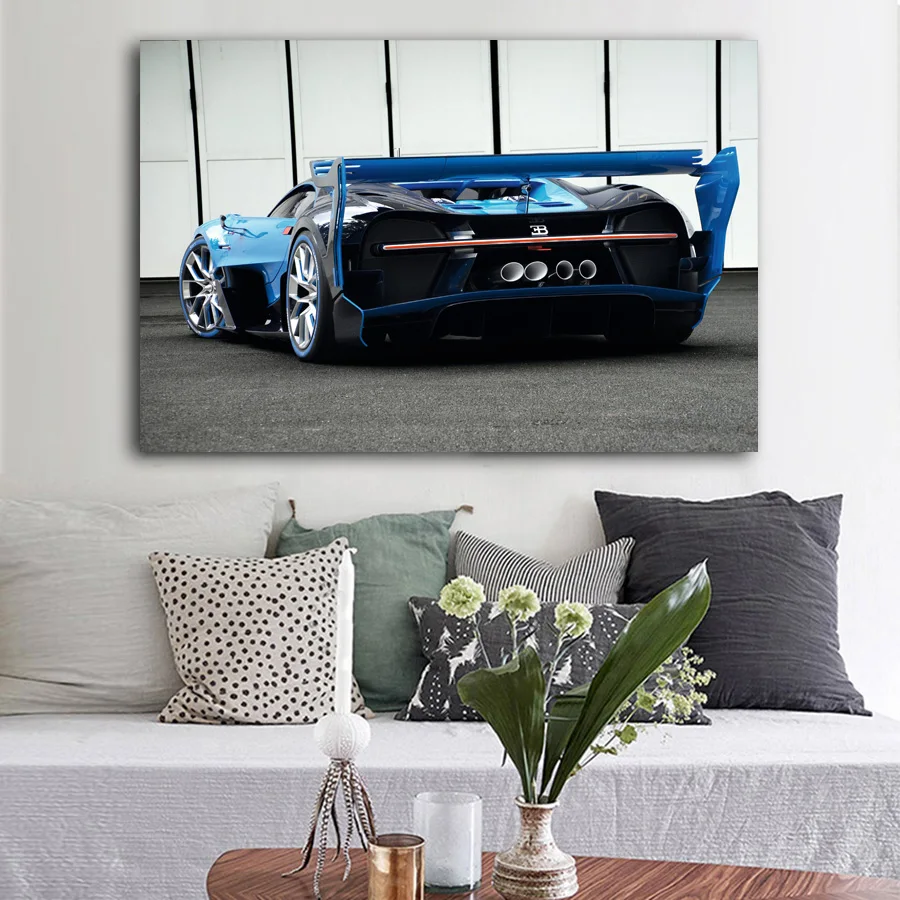 HD с Bugatti видения GT Супер спортивный автомобиль плакат картины на холсте для Декор