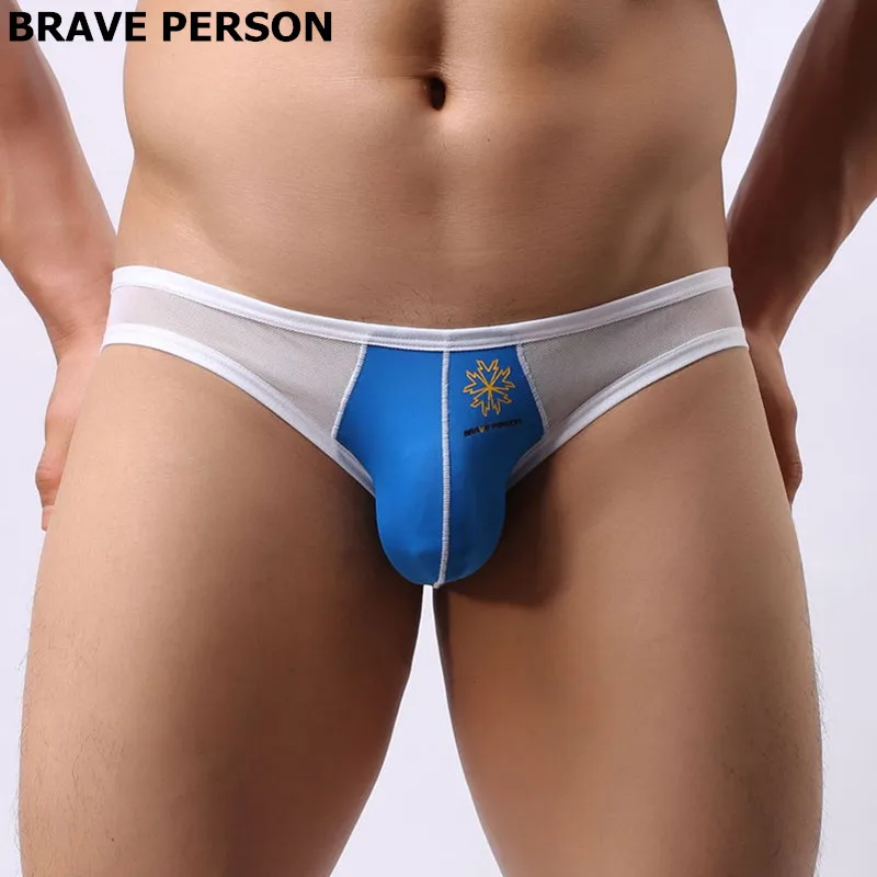 

Brave Person Swimwear Mens Transparent Underwear Pouch Mesh Men Bikini Briefs Low Rise Penig Bulge Panties Sexy Gay Underpants