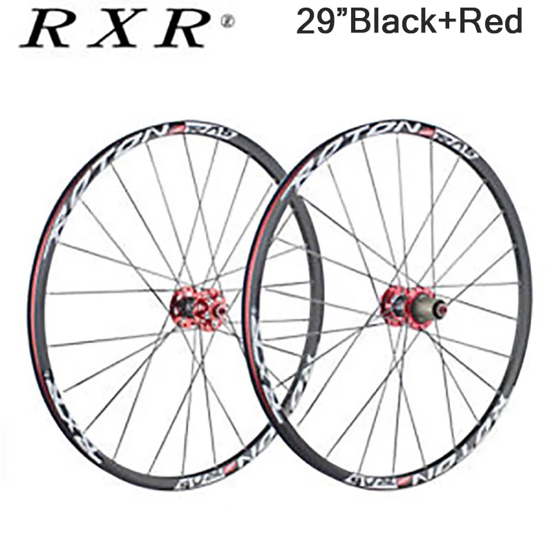 Black Red-29 Колеса для горных велосипедов 2" 27,5" 2" углеродная велосипедная ось для колес из углеволокна комплект велосипедных колес 7-11 s алюминиевый барабан колеса Тормозные колеса - Цвет: Black Red-29