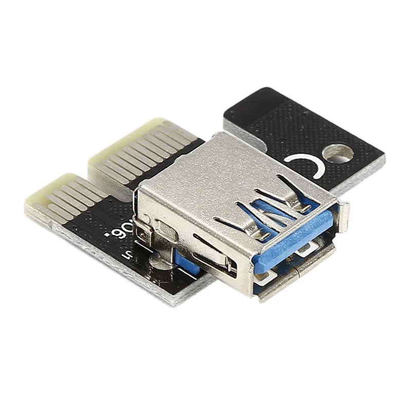 Черная Райзер карта 0 6 м PCI Express E 1X до 16X адаптер PCIE удлинитель с кабелем USB 3 + SATA на 4