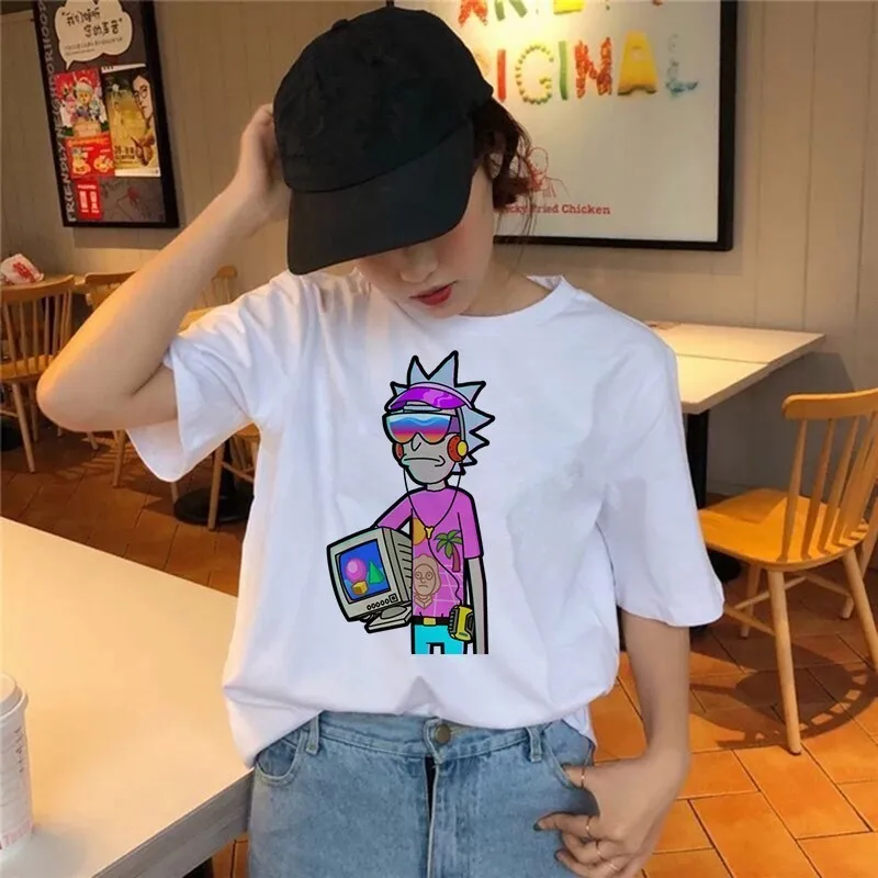 Эстетическая футболка Vaporwave Женская Футболка Harajuku Ullzang Meme забавная летняя с