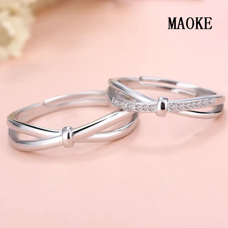 Promotions S925 Sterling SV Micro Inlay Heart Love Live Couple Ring Fashion Jewelry for Women's Gifts | Украшения и