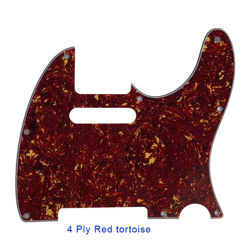 4Ply Red Tortoise Запчасти для гитары Pleroo-для стандарта США, 8 винтовых отверстий, 62 года, Tele Telecaster, гитарная накладка, царапина, Многоцветный выбор - Цвет: 4Ply Red Tortoise