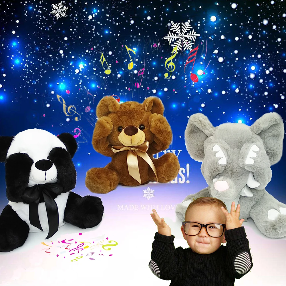 

New Plush Stuffed Animal plush toy teddy bear & elephant & panda children's birthday gift plush music toys