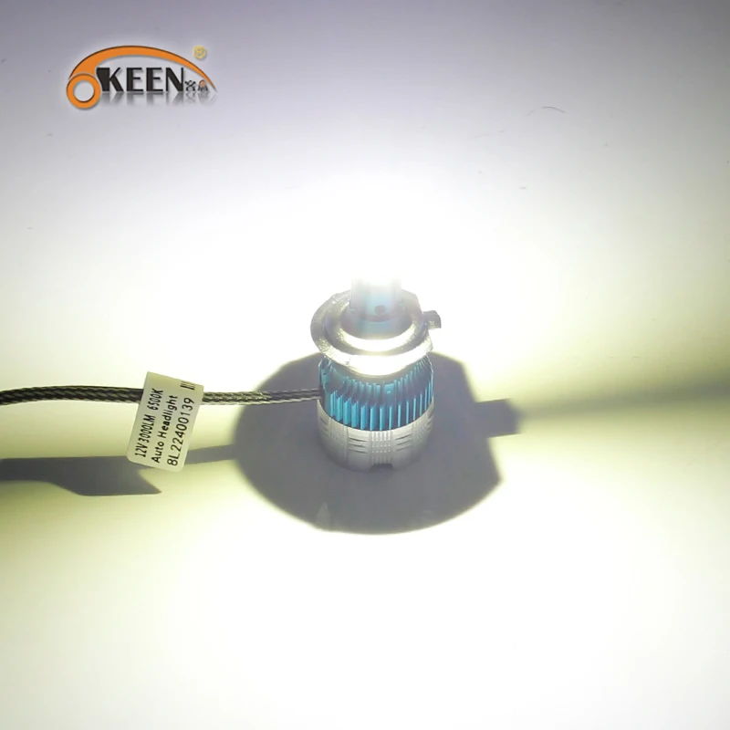 Тонкие Автомобильные светодиодные лампы OKEEN Mini H4 Led H7 автомобильные COB Chip Turbo для