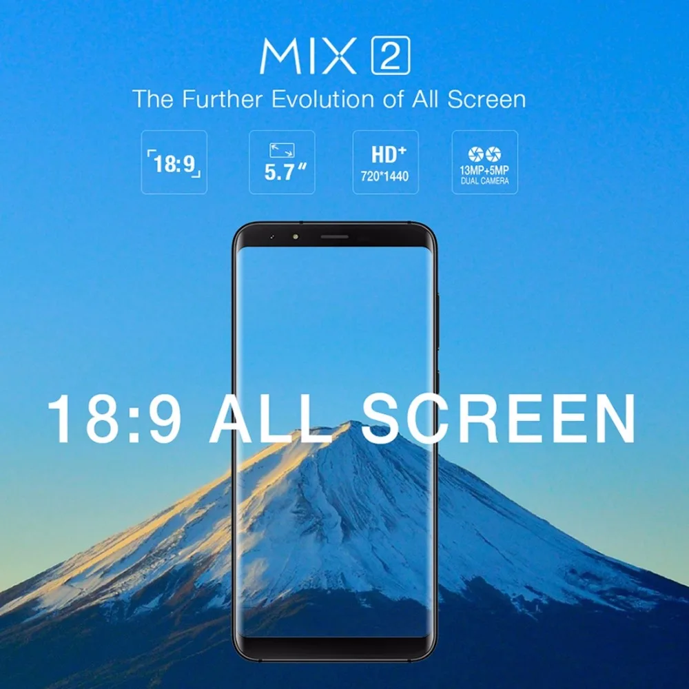 Ulefone Mix 2 MT6737 4 ядра 18:9 HD Экран 5.7 дюймов Android 7.0 смартфон ГБ Оперативная память 16