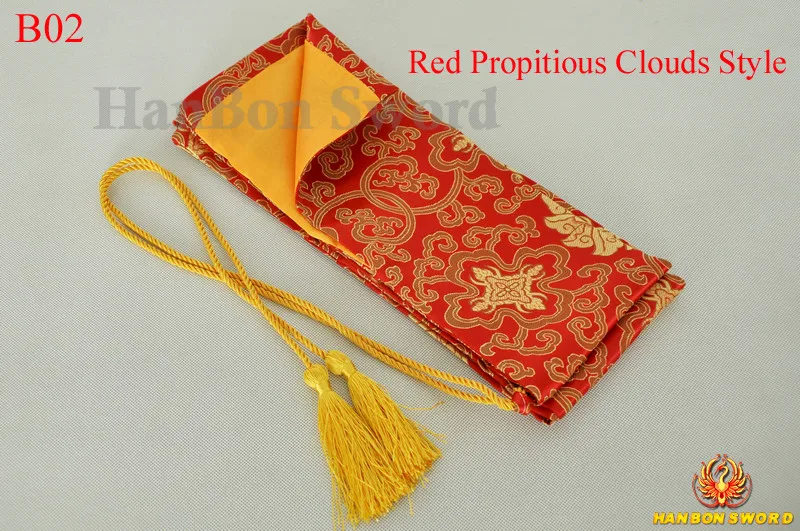 Японский самурайский катана меч сумки красный Propitious Облака Стиль искусственный