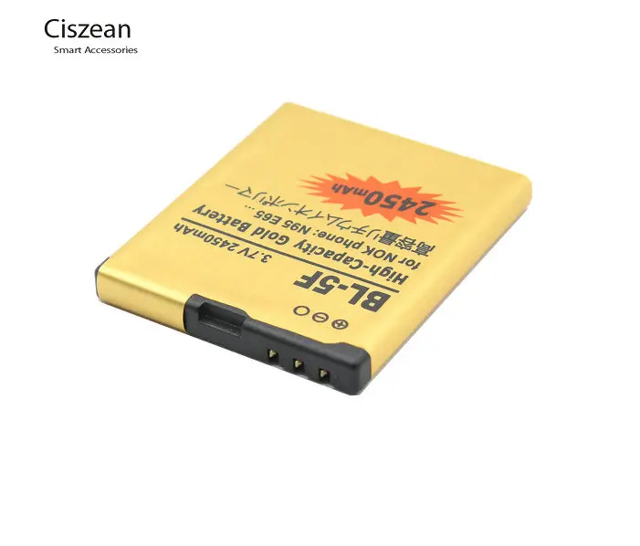 Ciszean 1x BL 5F / BL5F 2450 мач умная зеркальная золотая сменная батарея для Nokia N95 N93 N93i E65 N96