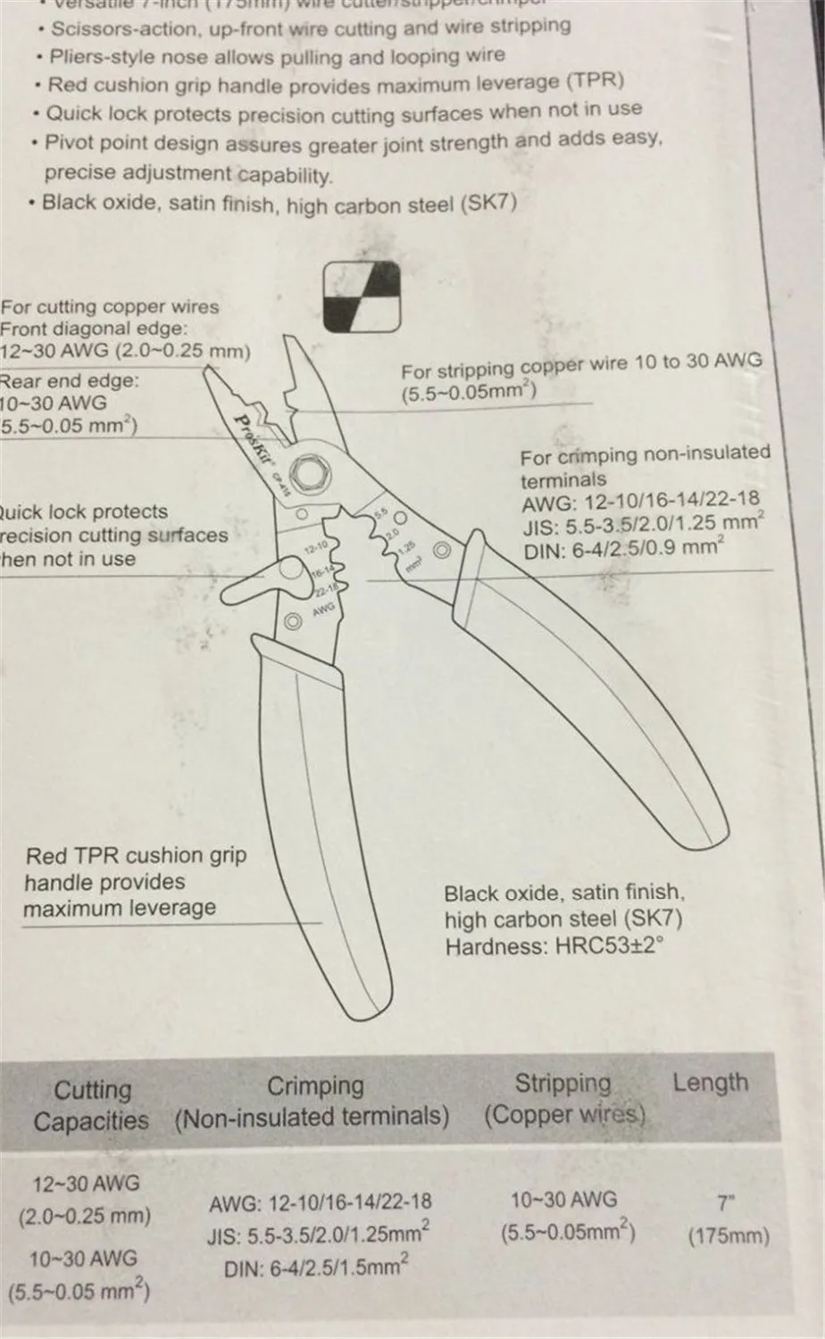 

cp-415 multifuncional alicates de desmontaje automatico Pelacables Cable herramientas que prensan herramientas de corte