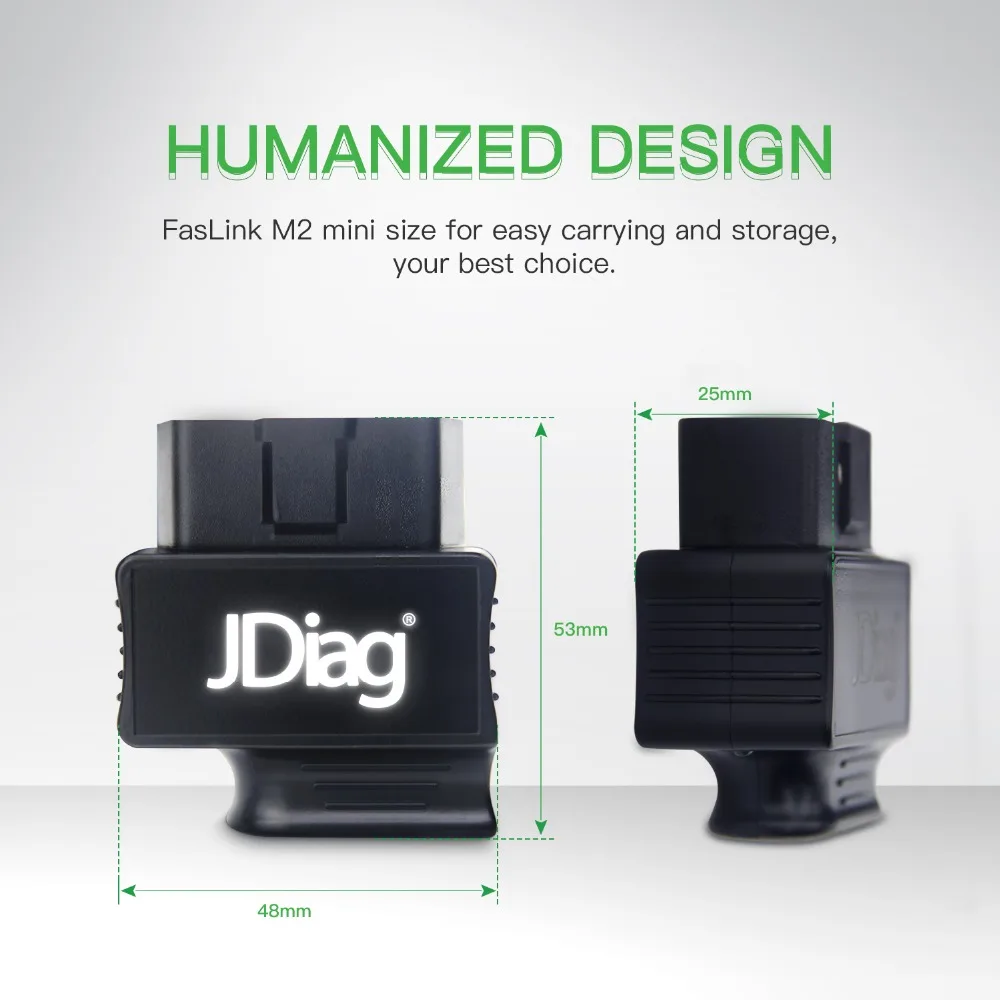 Оригинальный Автомобильный сканер JDiag FasLink M2 Bluetooth 4 0 OBDII считыватель кодов