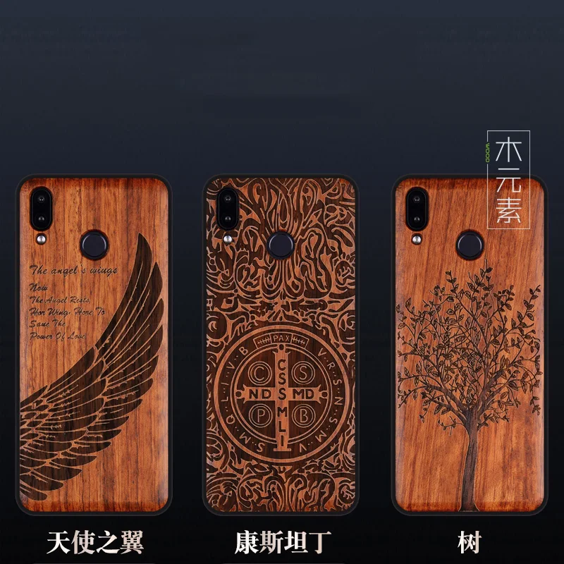 Резной деревянный ящик для huawei Honor Play противоударный ТПУ бампер чехол для huawei Honor Play деревянный корпус Honor Play 6,3"