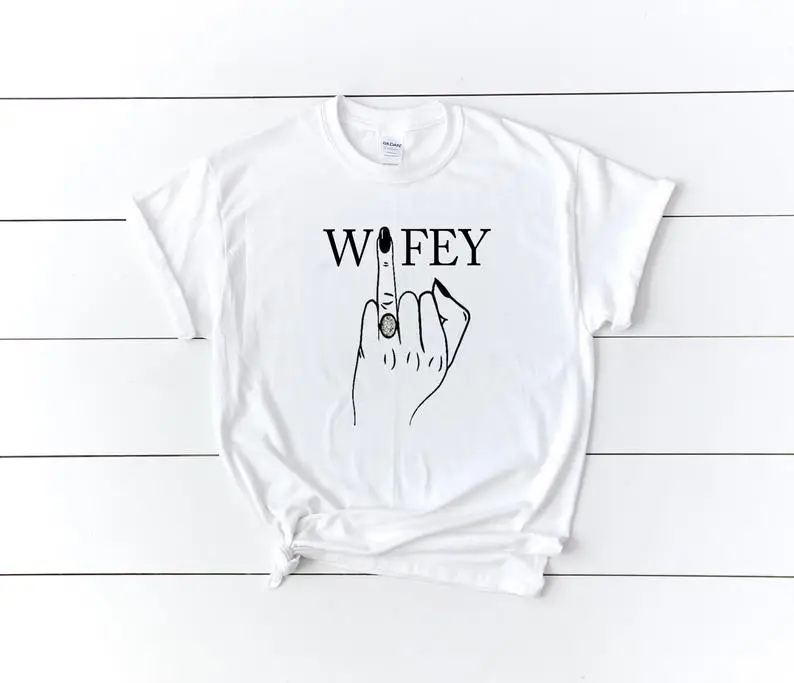Wifey кольцо палец унисекс футболка девичник вечерние рубашки подружки невесты