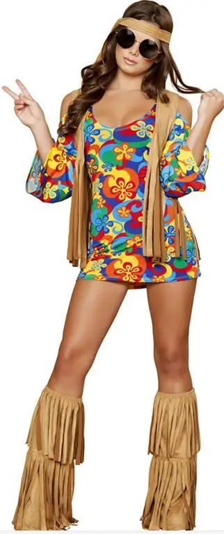 Бесплатная доставка новинка 2017 Дамский ретро хиппи 80s Go наряд в стиле диско