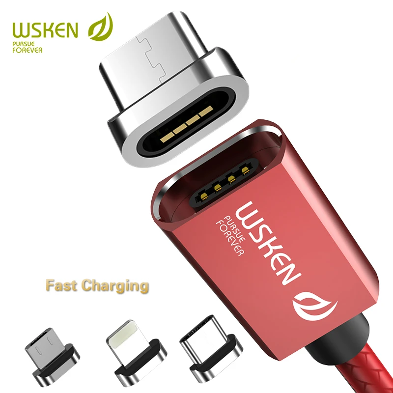 Wsken X1 Магнитный кабель type-C для iPhone, зарядное устройство, магнитный USB C type-C шнур, быстрая зарядка, Micro USB кабели для samsung Xiaomi mi8