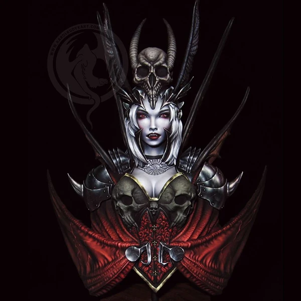 

1/10 resin figure bust model sci-fi theme vampire princess GK white model hand-held spot X117