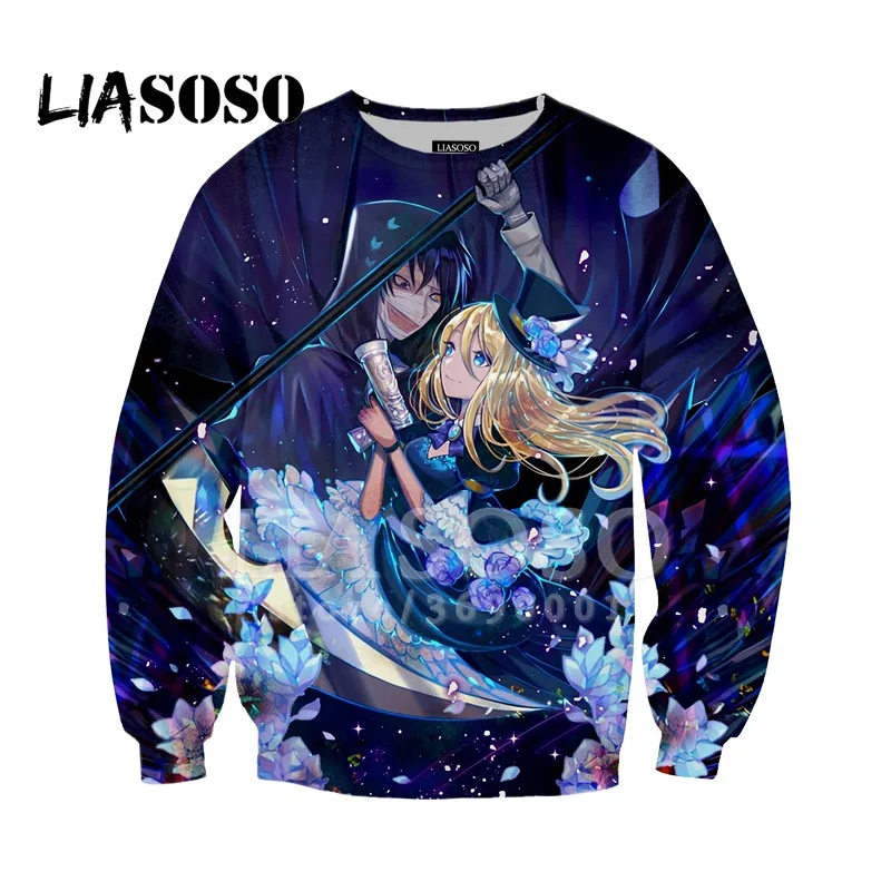 LIASOSO, новинка, Толстовка Harajuku, толстовки, 3D принт, аниме, ангелы смерти, для мужчин и женщин, с круглым вырезом, пуловеры с длинным рукавом, хорошее качество, X1303