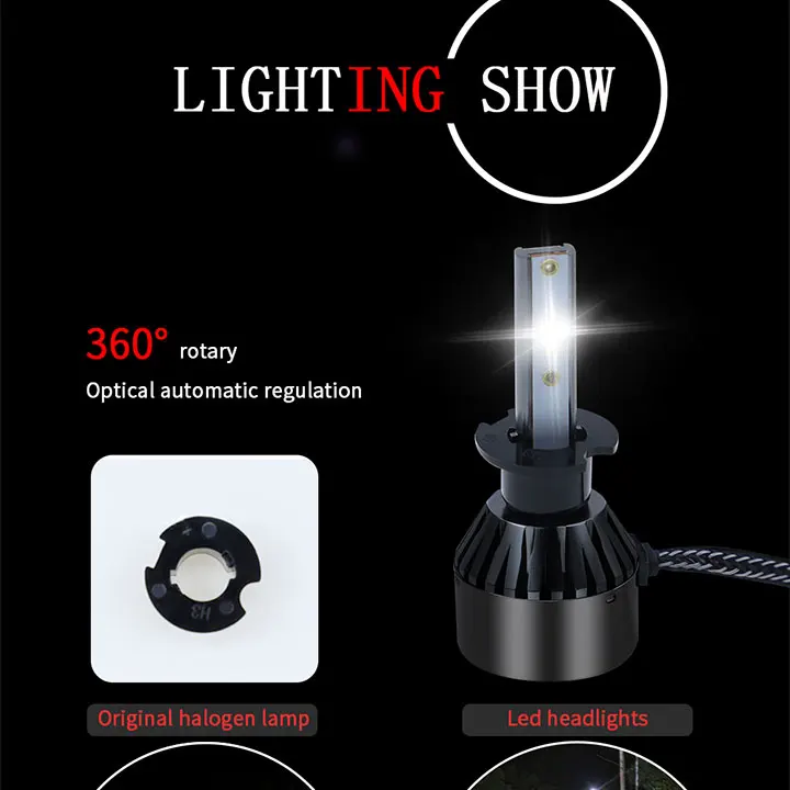 2 шт. healihght led h7 h4 светодиодные лампы h1 h3 880 h11 9005 9006 5202 9012 9004 9007 h13 h15 автомобильный светильник с чипом csp Авто 6000K светодиодный мини-с can-bus