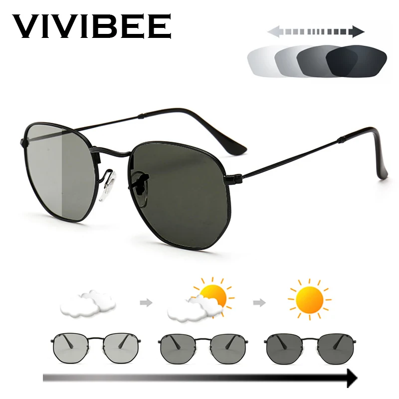 Овальные женские фотохромные солнцезащитные очки VIVIBEE модные поляризационные