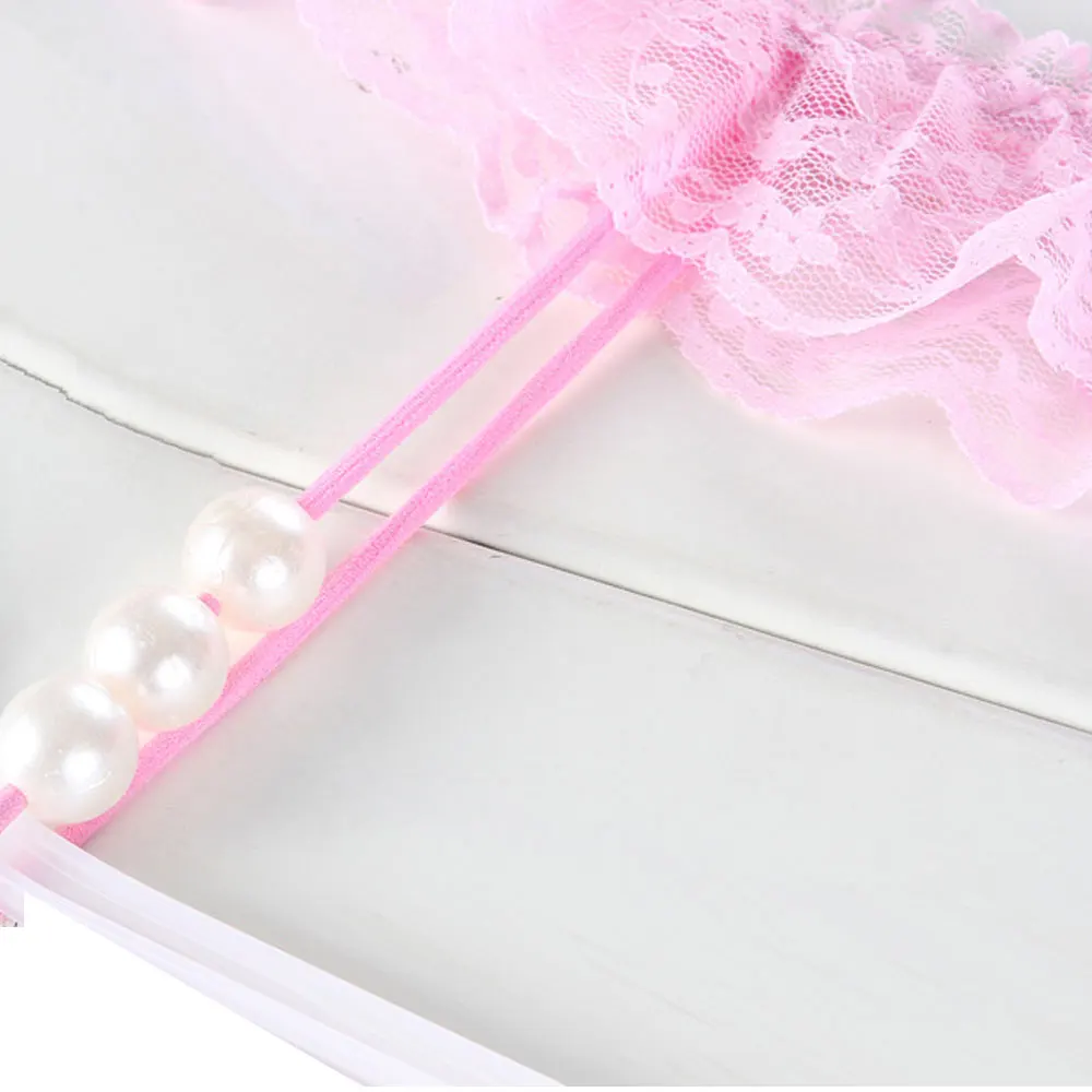 Женские сексуальные кружевные стринги с жемчугом V штаны трусы нижнее белье