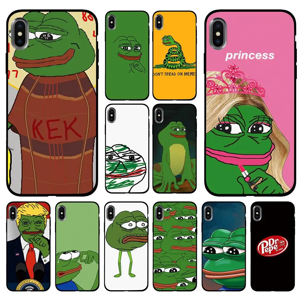 Мягкий ТПУ чехол Frog meme pepe для Apple iPhone 6 6S 7 8 Plus 5 5S SE X XS MAX XR силиконовые