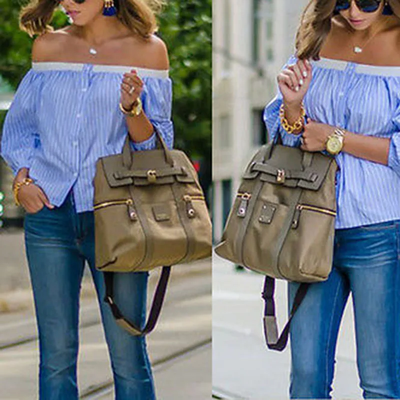 Женские топы в полоску с открытыми плечами Женская Повседневная Коктейльная