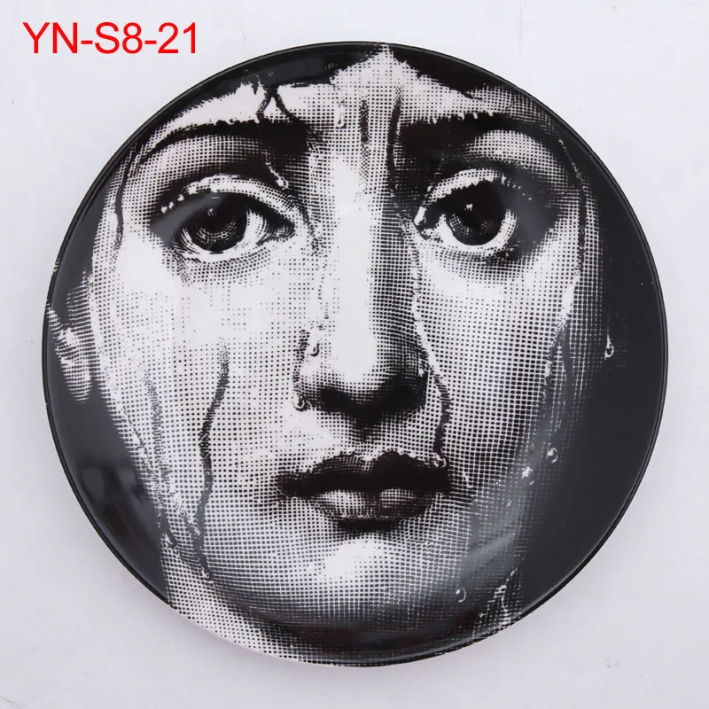 Оригинальность Европа Fornasetti керамические тарелки искусство Стиль украшения повесить стены Еда диск 8 дюйм(ов) 10 дюйм(ов) блюдо - Цвет: 21