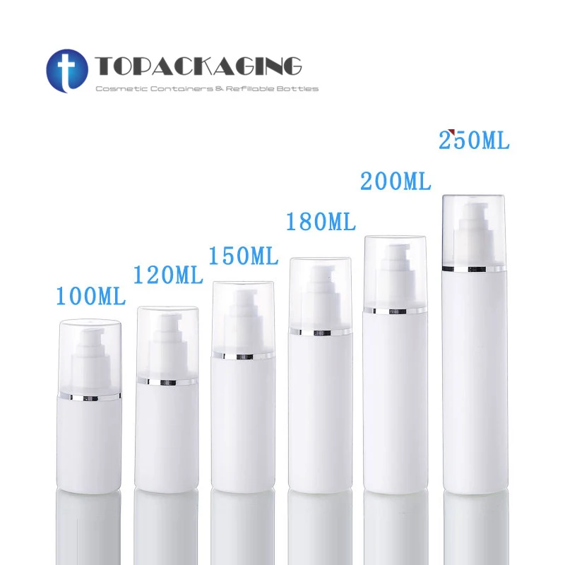 100/120/150/200 мл бутылка с насосом для лосьона белая пластиковая упаковка шампуня