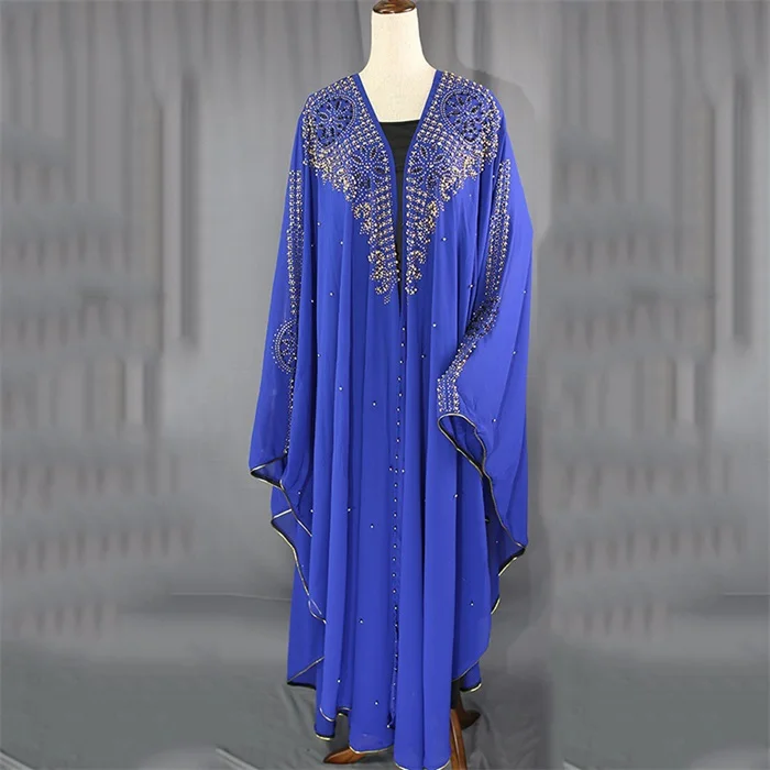 BL Dress with Sling Siskakia размера плюс Jalabiya Dashiki платья для женщин алмазные бусины африканская одежда Дубай abaya мусульманские Вечерние халаты с капюшоном - Цвет: BL Dress with Sling