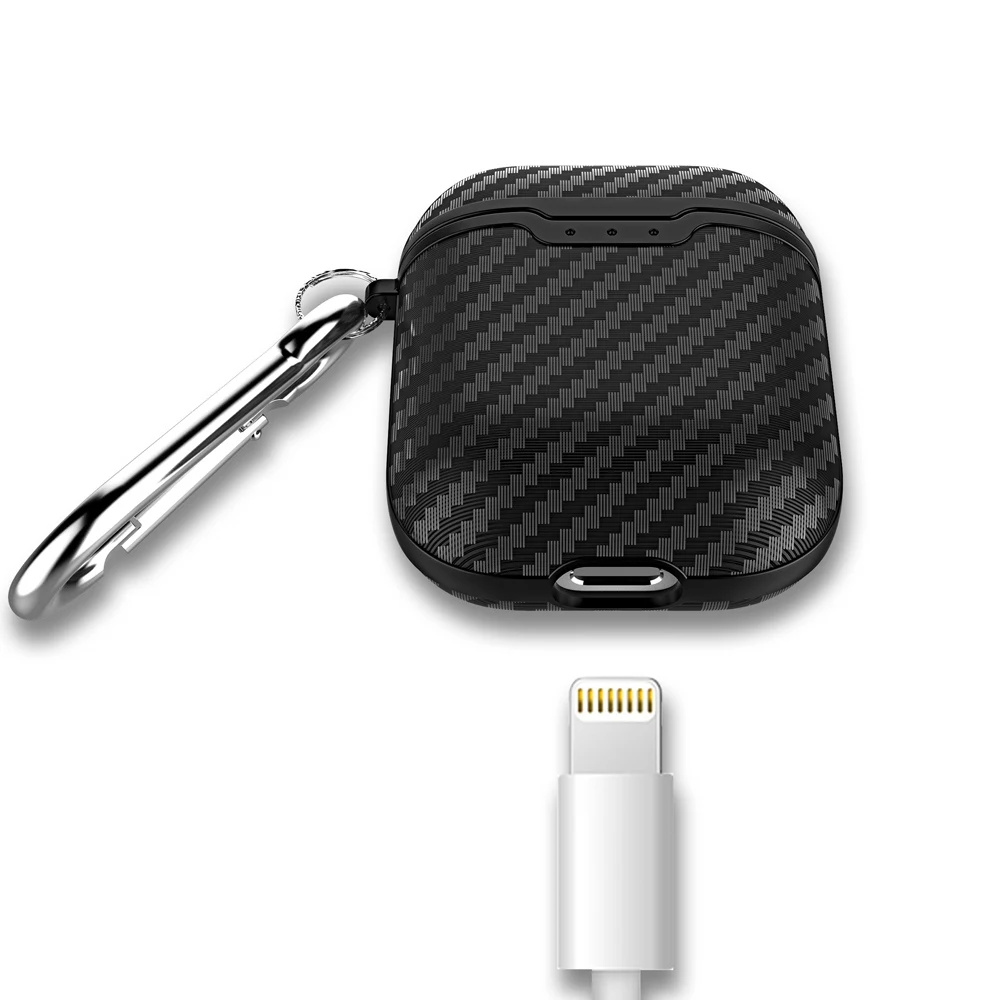 Bluetooth беспроводной Чехол для наушников для Apple AirPods чехол из углеродного волокна защитная крышка аксессуары для Air Pods чехол для зарядки