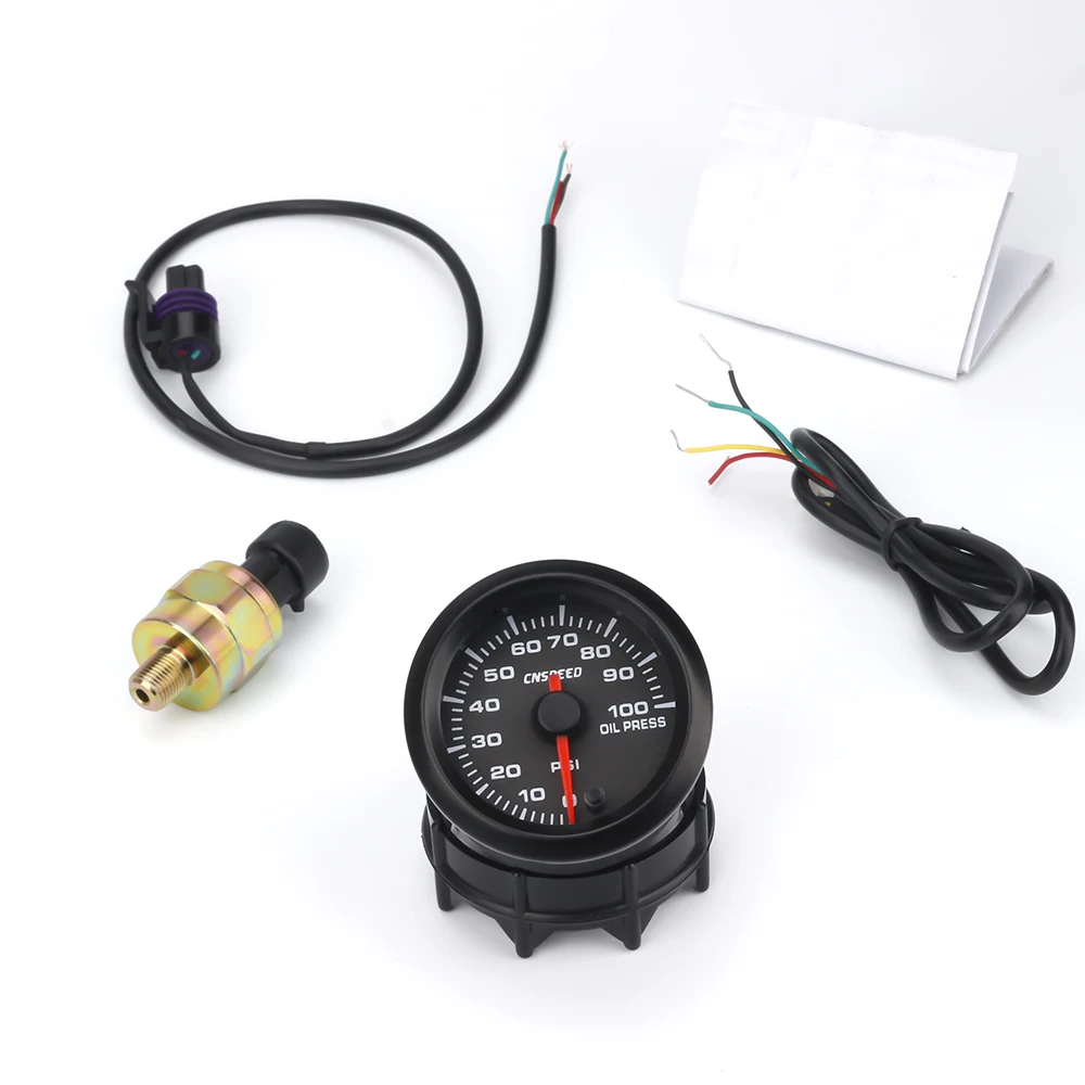 Манометр для масла CN SPEED Auto 2 дюйма 52 мм измеритель давления 0 100psi 7 цветов