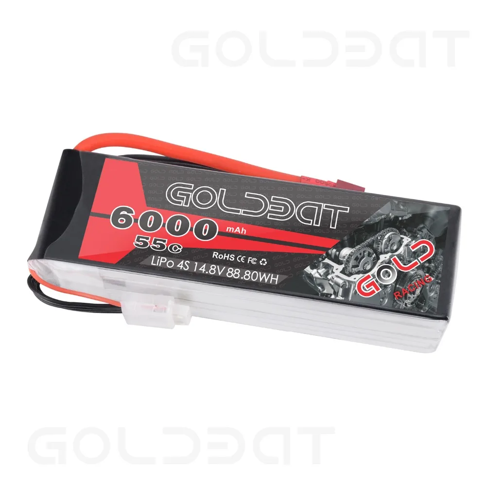 GOLDBAT 6000mAh lipo батарея 14,8 v 4S RC автомобиль 6000mAh lipo 55C батарея LiPo 14,8 v с штекером Deans для RC грузовика RC Heli самолета