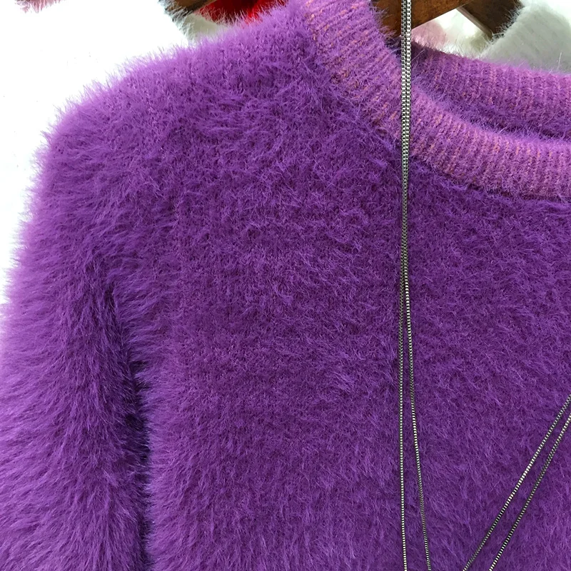 Super soft comfortable warm thickening Mohair Sweater Women 2020 autum winter top pull femme jumper Sweaters And Pullovers | Женская