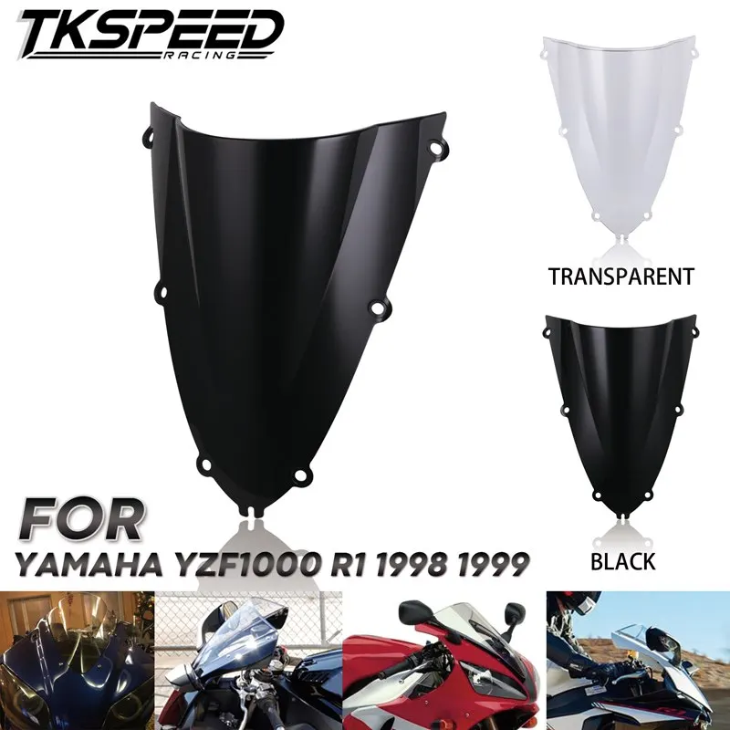 Мотоцикл лобовое стекло ABS Ветер Дефлектор спойлер для Yamaha YZF YZFR1 YZF1000 R1 1998 1999 Double
