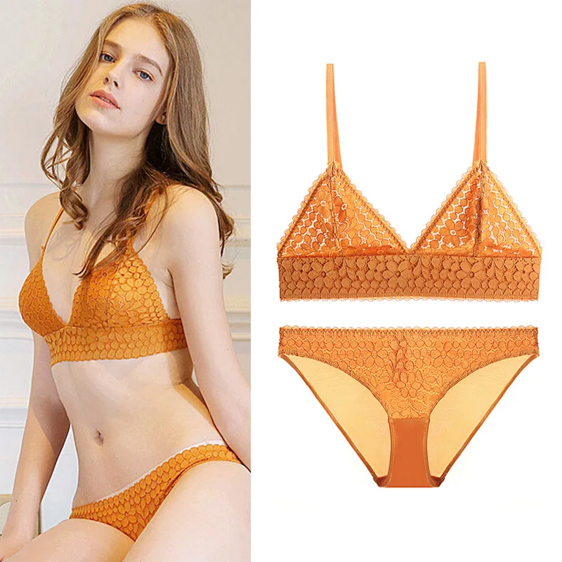Hawiton летний карамельный Bralette набор бюстгальтеров французский стиль сексуальный