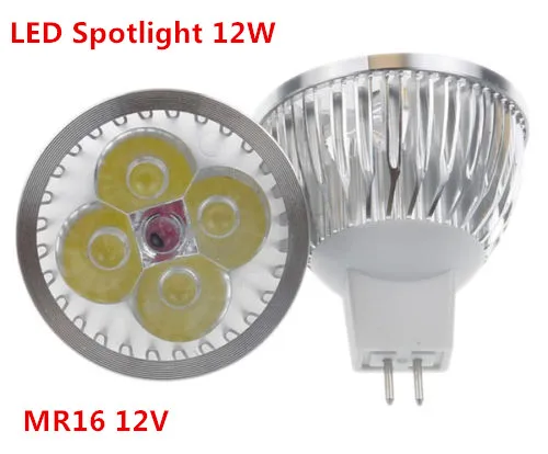 

1pcs/lot high power lighting MR16/GU5.3 12V/110V/220V 12W Dimmable led spotlight lamp bulb warm/pure/cool white LED light