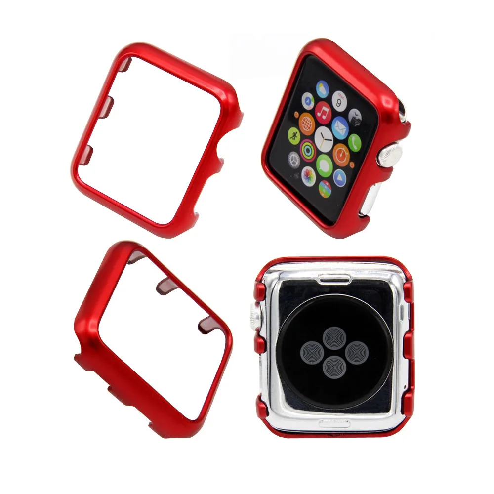 Чехол для Apple Watch 42 мм 38 мм iWatch 3 2 1 Рамка PC защитный бампер чехол позолоченный корпус - Band Color: Red