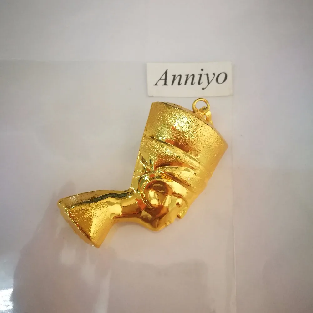 Ожерелье с кулоном Anniyo 3D египетская королева Nefertiti ювелирные изделия цвет золото
