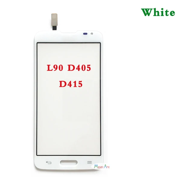 Высокое качество 4," для LG L90 D405 D415 и L90 Dual D410 сенсорный экран дигитайзер сенсор внешняя Передняя стеклянная панель объектива - Цвет: D405 White