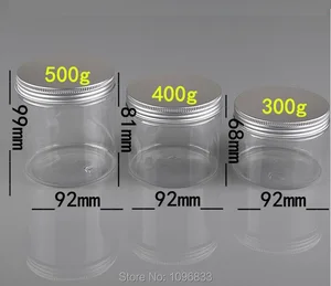 Банка пластиковая с алюминиевой крышкой, с хорошей герметичностью, 10 шт.лот, 300 г, 400 г, 500 г