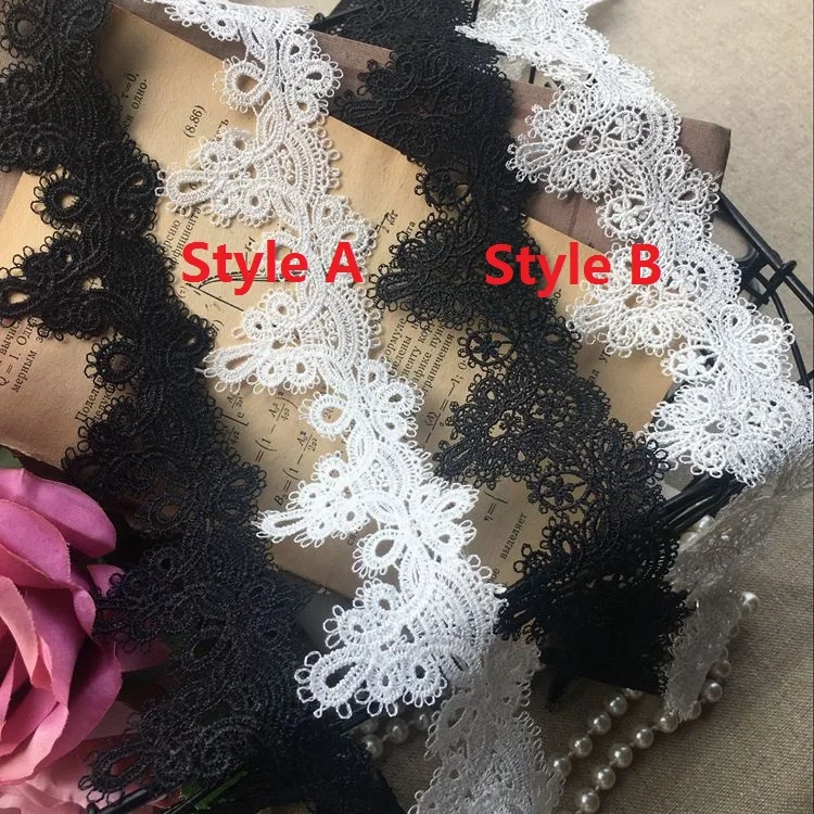 

3M/lot 5.5CM wide good quality water soluble polyester lace trim material dress cheongsam lace decoration accessories X357