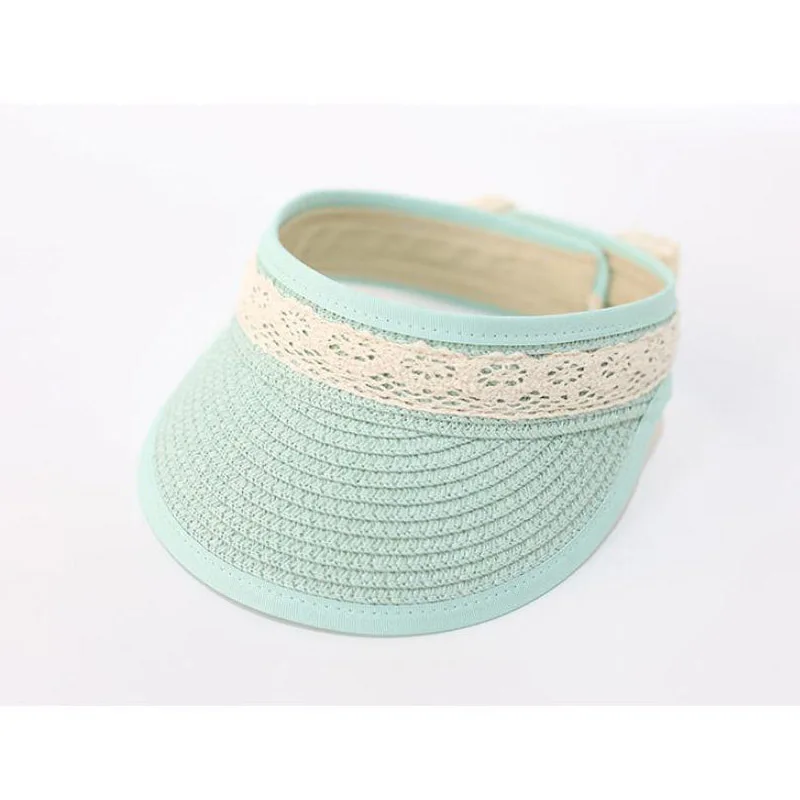 

Doitbest Empty top boys girls Straw Hats Summer Sun Hats for child children Travelling lace Beach Hats kids sunscreen cap