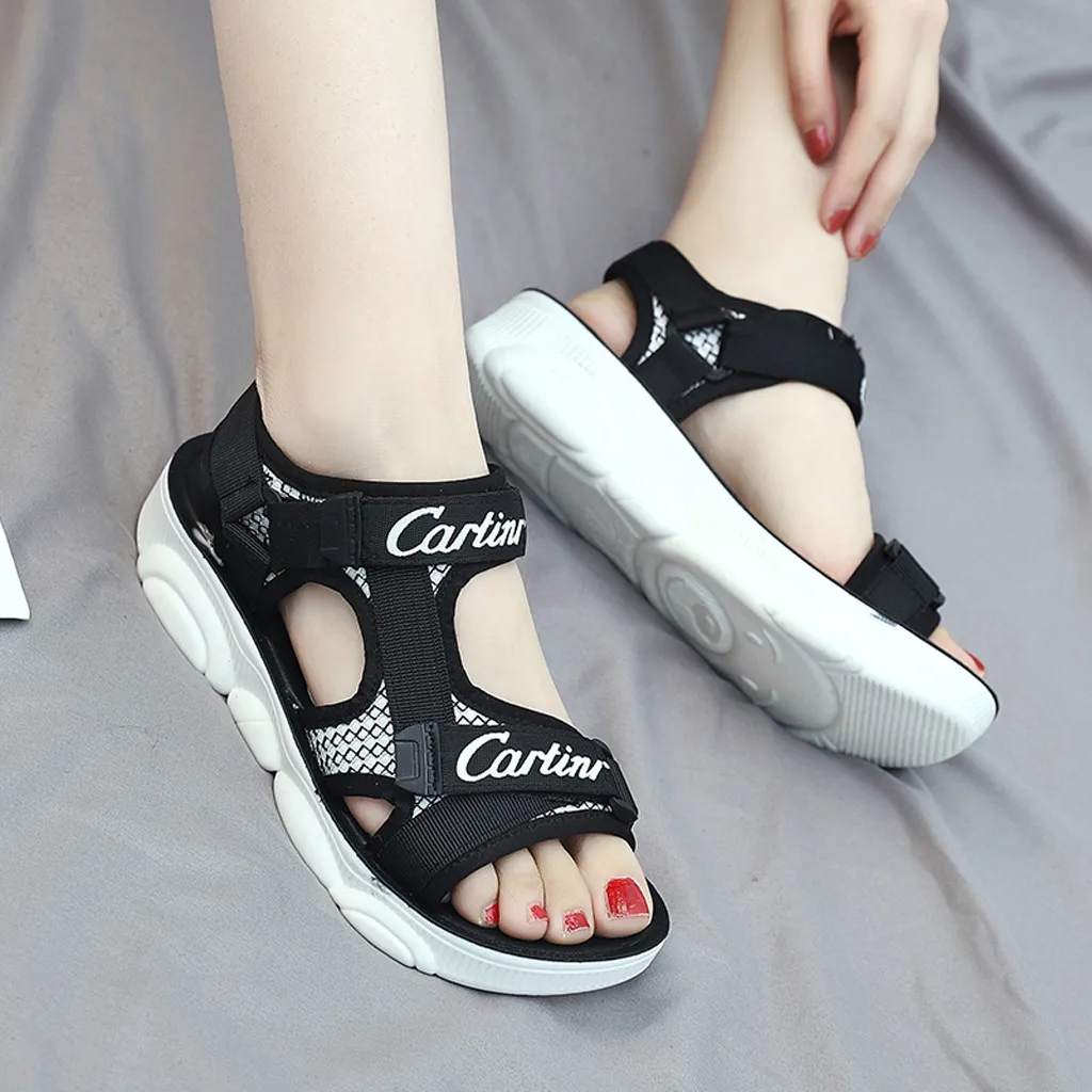 2019 г. Новые сандалии с открытым носком на массивном каблуке модная повседневная