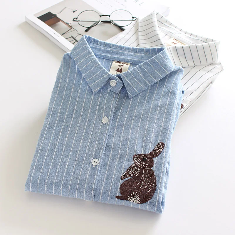 Новая Коллекция Весна Женщины Белка Вышивка Блузка Топы Одежда Негабаритных